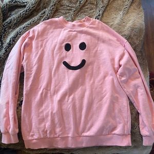 Lazy oaf oversized pink sweater with smiley face